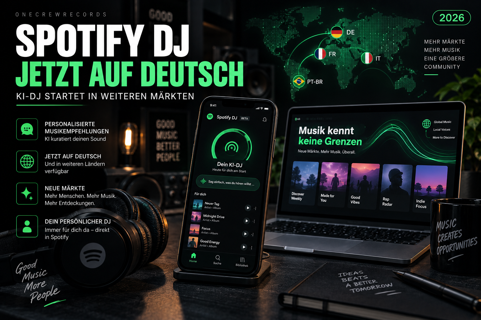 Spotify DJ jetzt auf Deutsch: KI-DJ startet in weiteren Märkten